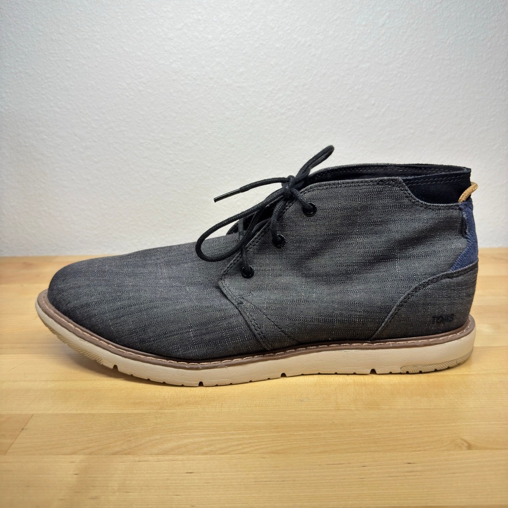 Toms Boots‎ Mens Chukka Mid Top Ankle Bootie Gray Fabric Lace Up Size 13